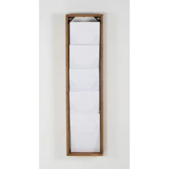 INOVSHOP - Présentoir de journaux mural - 4 x 5 compartiments A4 - bois naturel