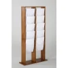 INOVSHOP - Présentoir de journaux de sol - 2 x 5 compartiments A4 - bois foncé