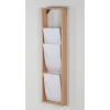 INOVSHOP - Présentoir de journaux mural - 1 x 5 compartiments A4 - bois naturel