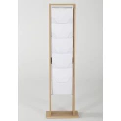 INOVSHOP - Présentoir de journaux de sol - 1 x 5 compartiments A4 - bois foncé