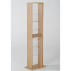 INOVSHOP - Présentoir de journaux de sol - 1 x 5 compartiments A4 - bois foncé