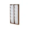 INOVSHOP - Présentoir de journaux mural - 2 x 5 compartiments A4 - bois foncé