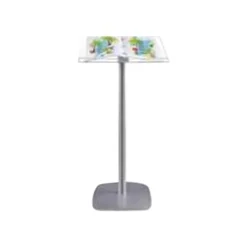 INOVSHOP - Pupitre plexi sur pied aluminium - surmonté de 4 anneaux de classeur