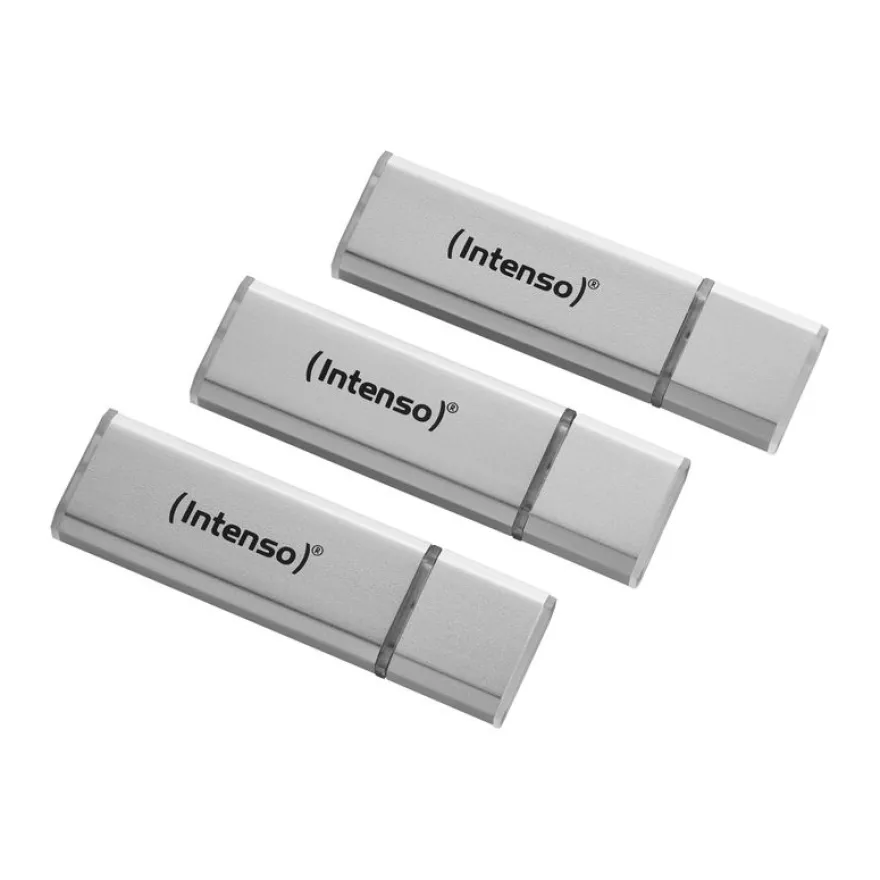 Intenso Alu Line - Pack de 3 Clés USB - 16 Go - USB 2.0 - argent