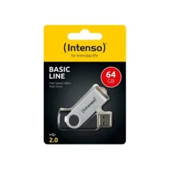 Intenso Basic Line - Clé USB - 64 Go - USB 2.0 - noir, argent