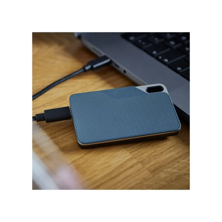 Intenso TX100 - Disque dur externe 500 Go SSD - USB 3.2 Gen 1x1 (USB-C connecteur) - gris-bleu