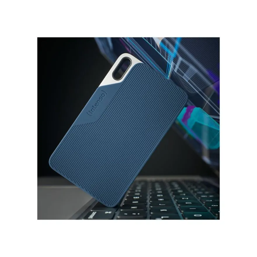 Intenso TX100 - Disque dur externe 500 Go SSD - USB 3.2 Gen 1x1 (USB-C connecteur) - gris-bleu