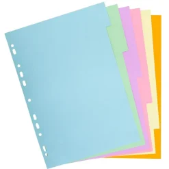 Intercalaire 6 positions format - A4 - carton recyclée - pastel