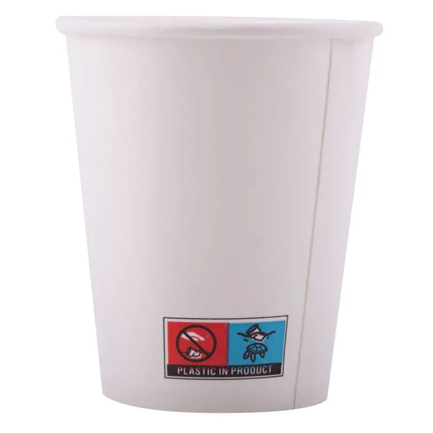 ISAP - 50 gobelets en carton - hauteur 7.6 cm - 20 cl - jetable - blanc