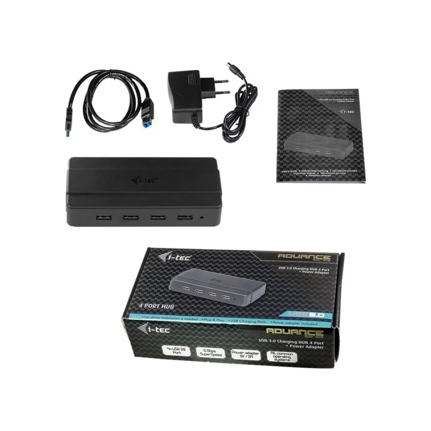 i-Tec USB 3.0 Charging HUB - Hub - 4 x SuperSpeed USB 3.0 - de bureau