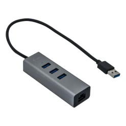 i-Tec USB 3.0 Metal - Hub - 3 x SuperSpeed USB 3.0 + 1 x 10/100/1000 - de bureau