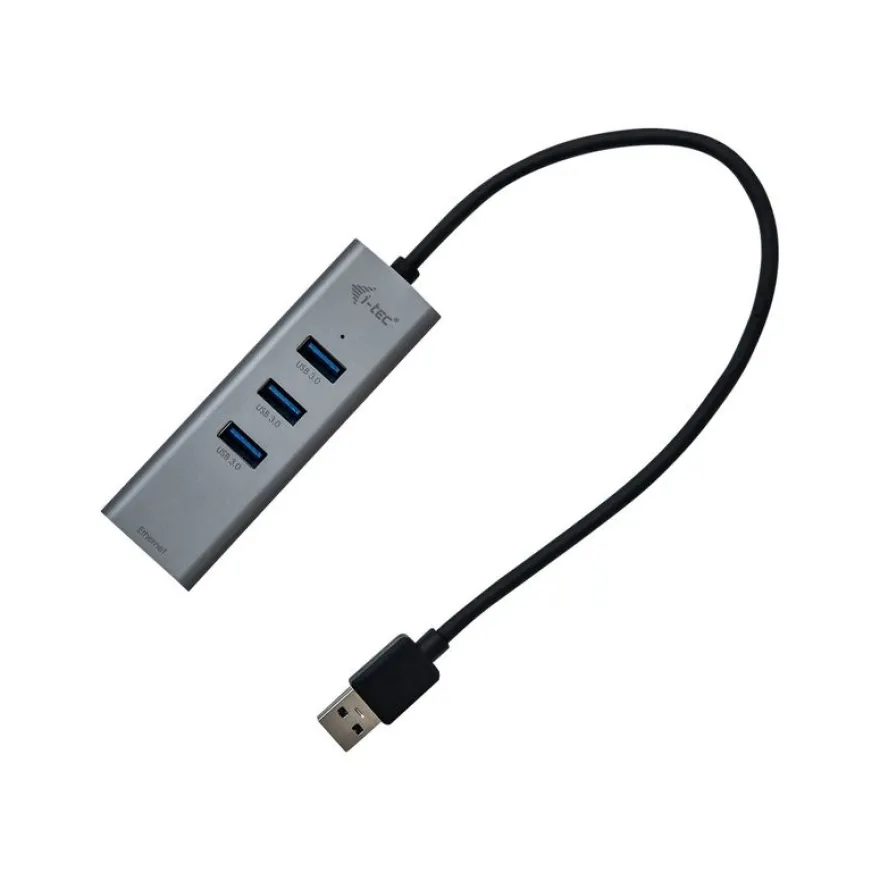 i-Tec USB 3.0 Metal - Hub - 3 x SuperSpeed USB 3.0 + 1 x 10/100/1000 - de bureau