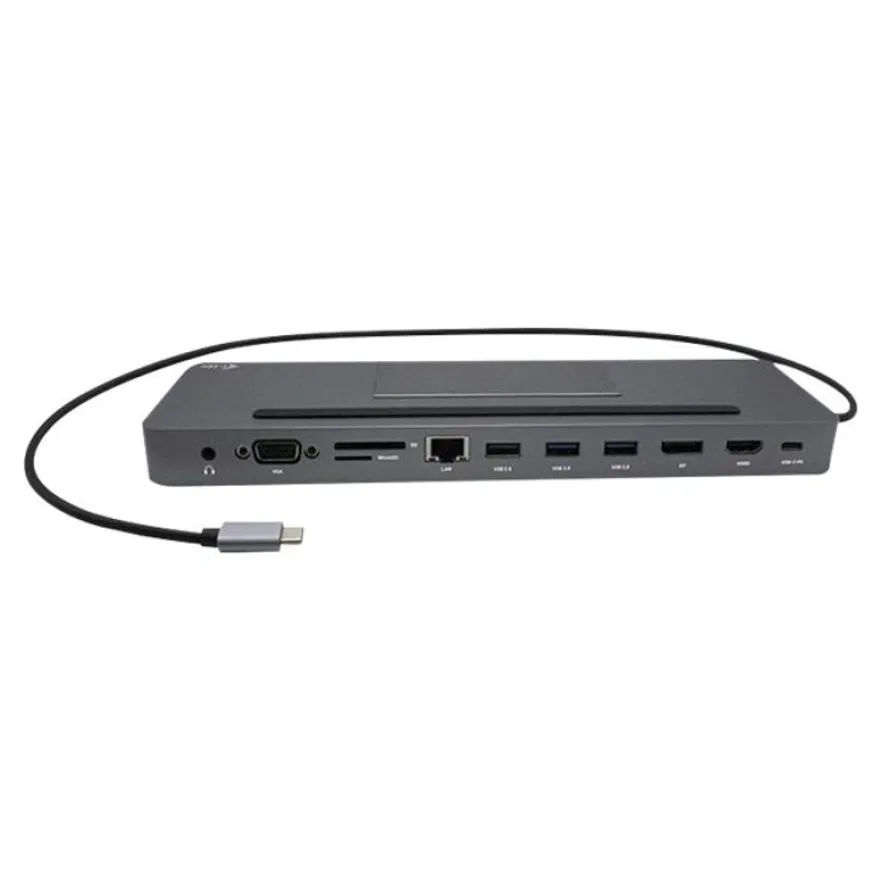 i-Tec USB-C Metal Ergonomic 4K - Station d'accueil - USB-C / Thunderbolt 3 - VGA, HDMI, DP - GigE