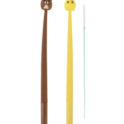 iTotal – Set de 2 Stylos Gel Flexibles à Secouer 0,5 mm - “OURS” et “PIO PIO” - Encre Bleue (2 x 17 g)