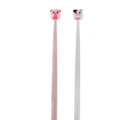 iTotal – Stylo Gel Flexible à Secouer 0,5 mm - “PIGGY” et “COW” - Modèle aléatoire - Encre Bleue