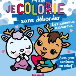 Je colorie sans déborder (2-4 ans) - Les animaux amoureux - Avec gros contours en relief !