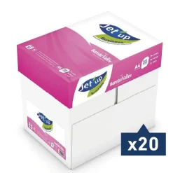 Jet'up Bureau Vallée - Papier blanc - A4 (210 x 297 mm) - 80 g/m² - 50 000 feuilles (20 cartons de 5 ramettes)