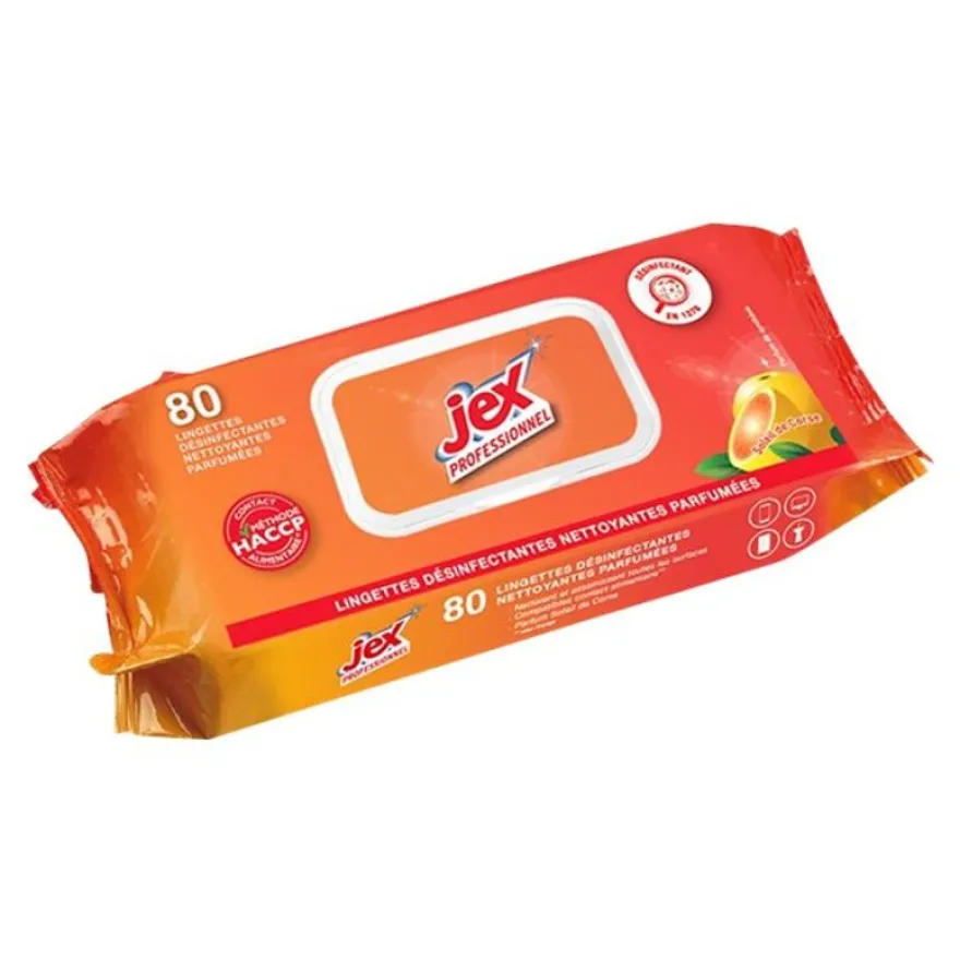 Jex Professional - 80 lingettes nettoyantes désinfectantes - soleil de Corse