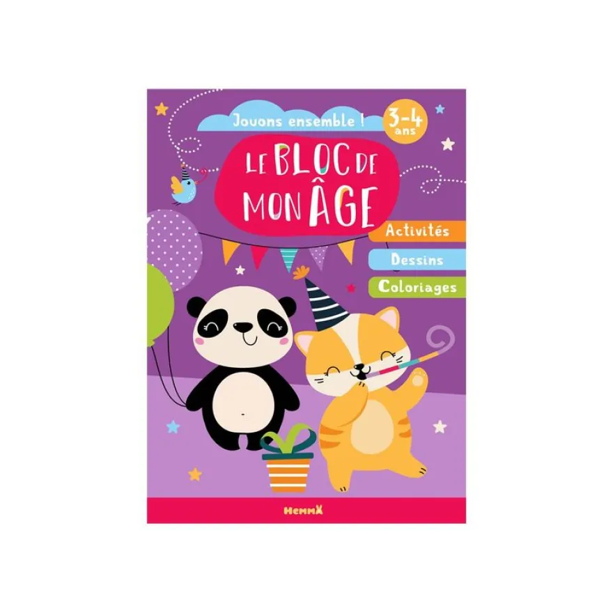 Jouons ensemble ! - Le bloc de mon âge 3 / 4 ans - livre à colorier