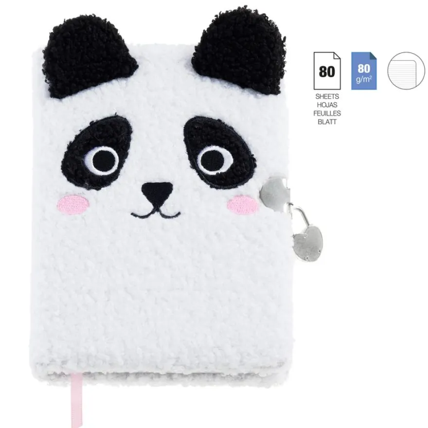 Journal intime peluche Panda Back2Fun