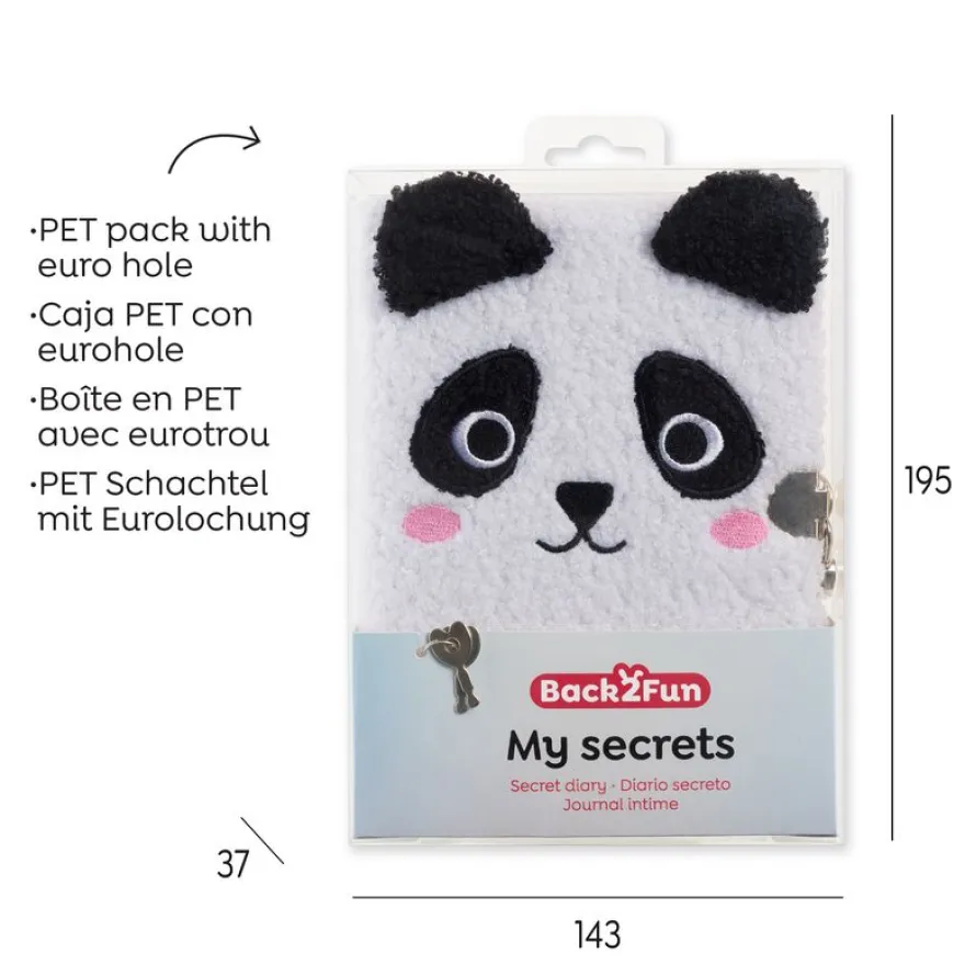 Journal intime peluche Panda Back2Fun