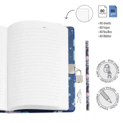 Journal secret Panda pour enfants avec cadenas - clés et crayon - carnet A5 holographique à 80 pages lignées - cadeau original Back2Fun