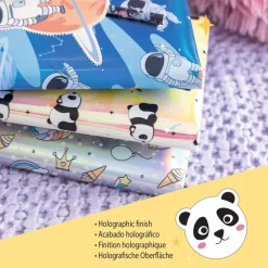 Journal secret Panda pour enfants avec cadenas - clés et crayon - carnet A5 holographique à 80 pages lignées - cadeau original Back2Fun