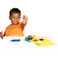JOVI – Peinture au doigt enfant dès 2 ans – 6 pots de 35 ml – Couleurs assorties