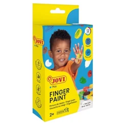 JOVI – Peinture au doigt enfant dès 2 ans – 6 pots de 35 ml – Couleurs assorties