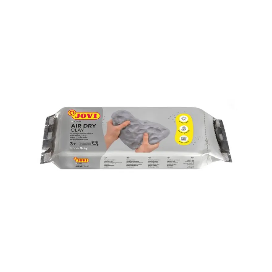 Jovi Pâte Autodurcissante Air Dry 250 g – Gris, Facile à Modeler et Séchage à l’Air