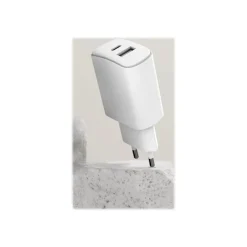 Just Green - Chargeur secteur pour smartphone - USB A & USB-C - blanc - 37W