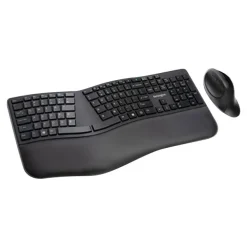 Kensington Pro Fit Ergo - Ensemble clavier et souris sans fil - Azerty - noir
