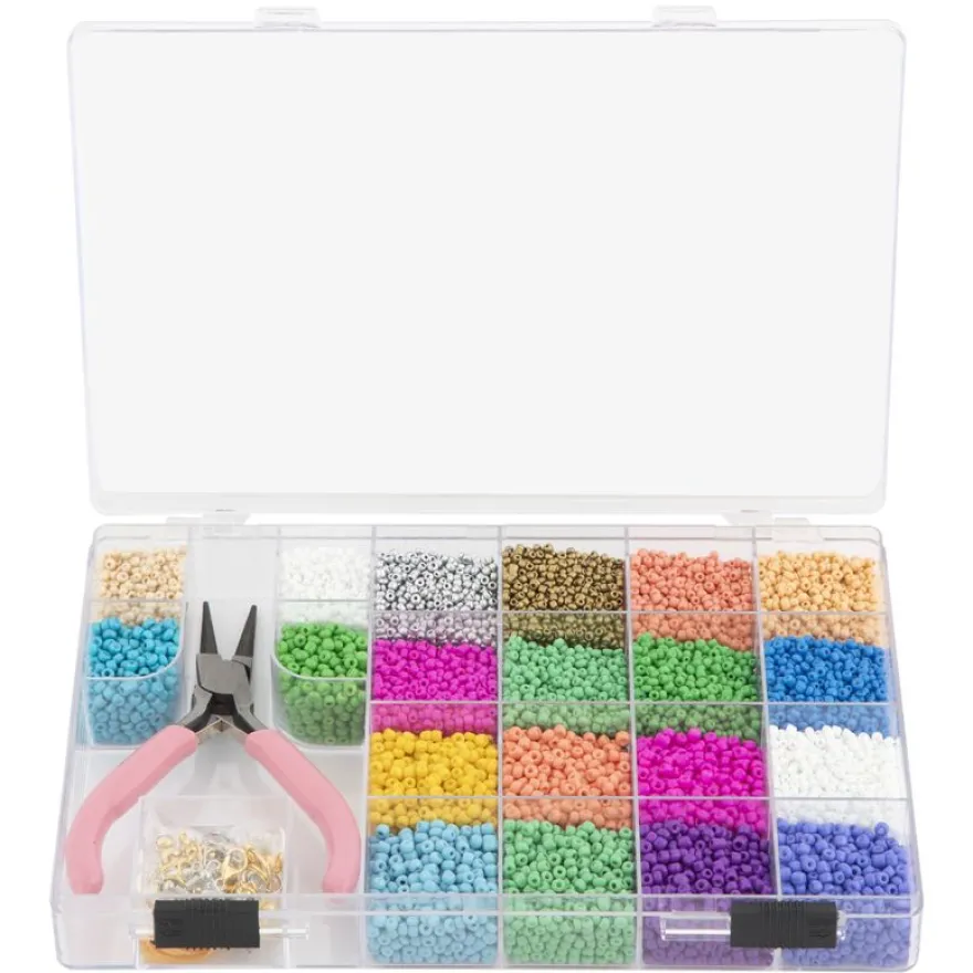 Kit de perles bijoux avec accessoires de création - 20 couleurs