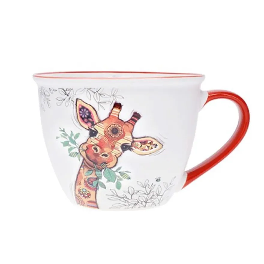 Kiub - Bol timbale a anse girafe 550ml - Collection kooks porcelaine