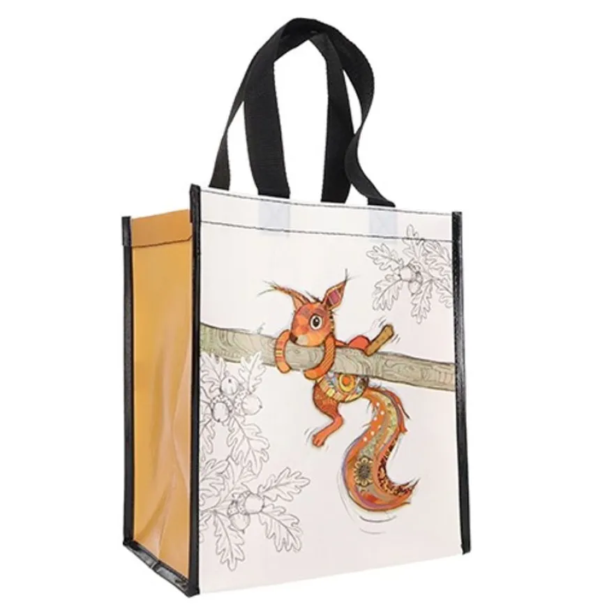Kiub - Cabas de courses 29,5x26x16,5 kooks ecureuil intisse recycle blanc