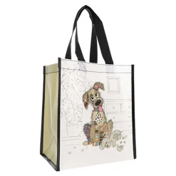 Kiub - Cabas de courses 29,5x26x16,5 kooks chien intisse recycle blanc