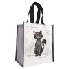 Kiub - Cabas de courses 29,5x26x16,5 kooks chat noir intisse recycle blanc
