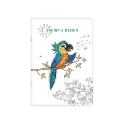 Kiub - Carnet à dessin A5 - 48 pages - perroquet