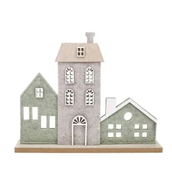 Kiub - Village feutrine beige et vert