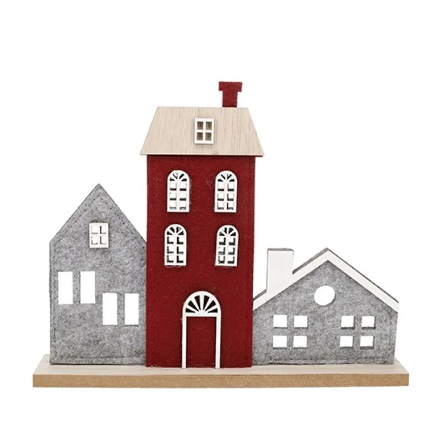 Kiub - Village feutrine gris et bordeaux