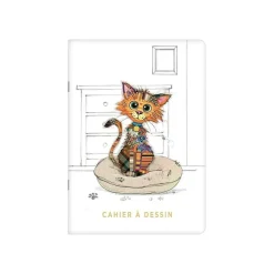 Kiub Kook - Carnet de dessin A5 - 48 pages - chat mignon
