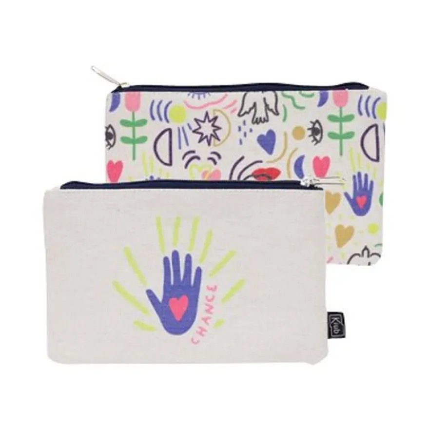Kiub Ma bonne étoile - Trousse plate en coton - blanc