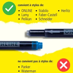 Kombi - Cartouches d'encre vert pour stylos plume standard et stylos plume Lamy