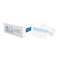 La Couronne - 500 Enveloppes DL 110 x 220 mm - 80 gr - fenêtre cristal 45x100 mm - blanc - bande auto-adhésive