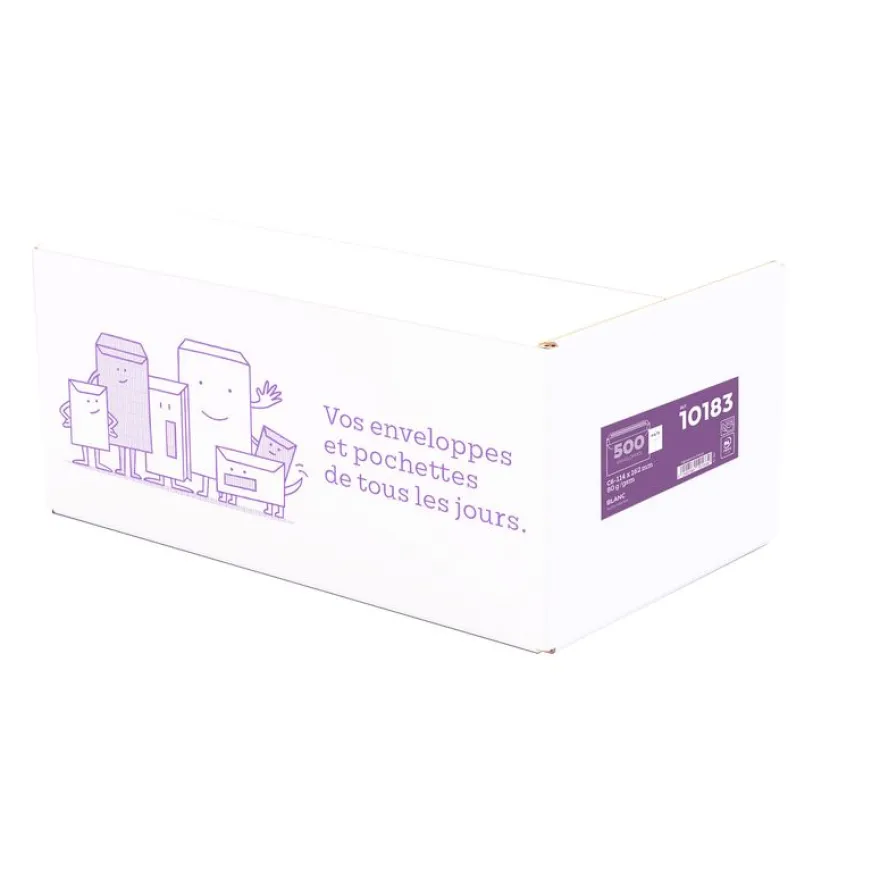 La Couronne - 500 Enveloppes C6 114 x 162 mm - 80 gr - sans fenêtre - blanc - autocollante