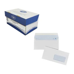 La Couronne - 200 Enveloppes DL 110 x 220 mm - 100 gr - blanc - fenêtre 45 x 100 mm - bande auto-adhésive