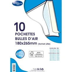 La Couronne - 10 Pochettes bulles - 180 x 265 mm - autocollant - blanc