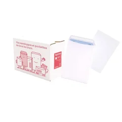 La Couronne - 250 Pochettes C4 229 x 324 mm - 90 gr - sans fenêtre - blanc - bande auto-adhésive