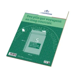 La Couronne - 5 Pochettes Kraft armé - 260 x 330 mm - sans fenêtre - bande auto-adhésive
