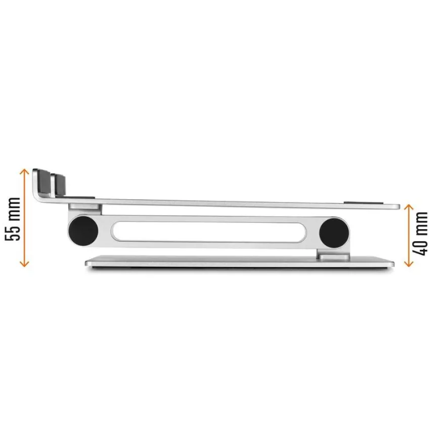 Laptop Stand rise - Support universel pour pc portable jusqu'à 17" ( jusqu'à 5kg) - argent